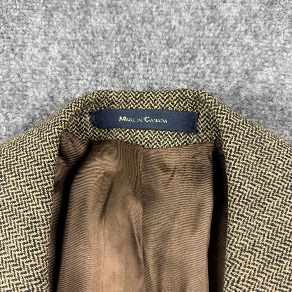 Polo University Club Blazer Mens 40R Brown Silk Wool Herringbone Ralph Lauren